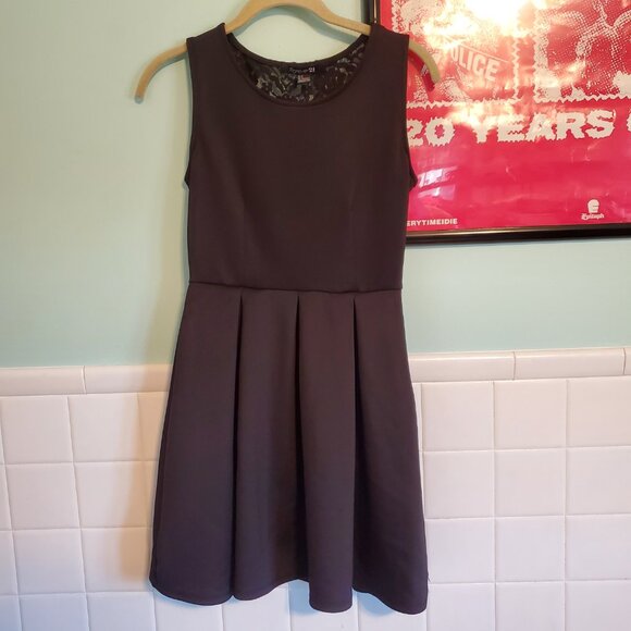 Forever 21 Y2K Tumblrcore Indie Black Fit and Flare Lace Mini Dress Size Small - Picture 10 of 10